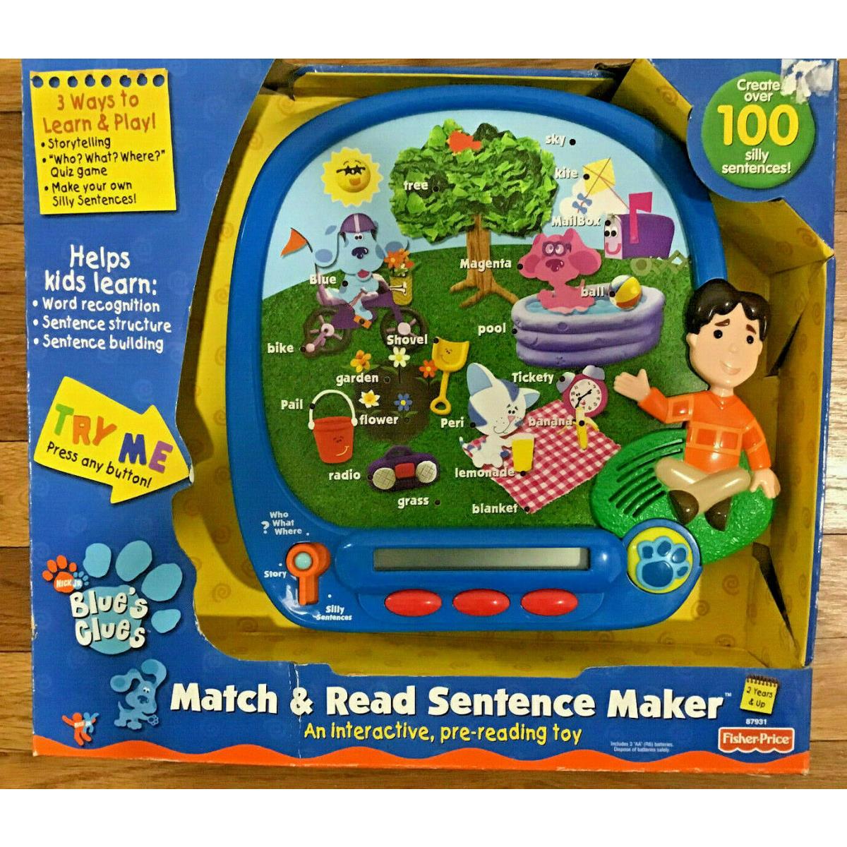 Fisher-price Blue`s Clues Match Read Sentence Maker Interactive Learning Toy