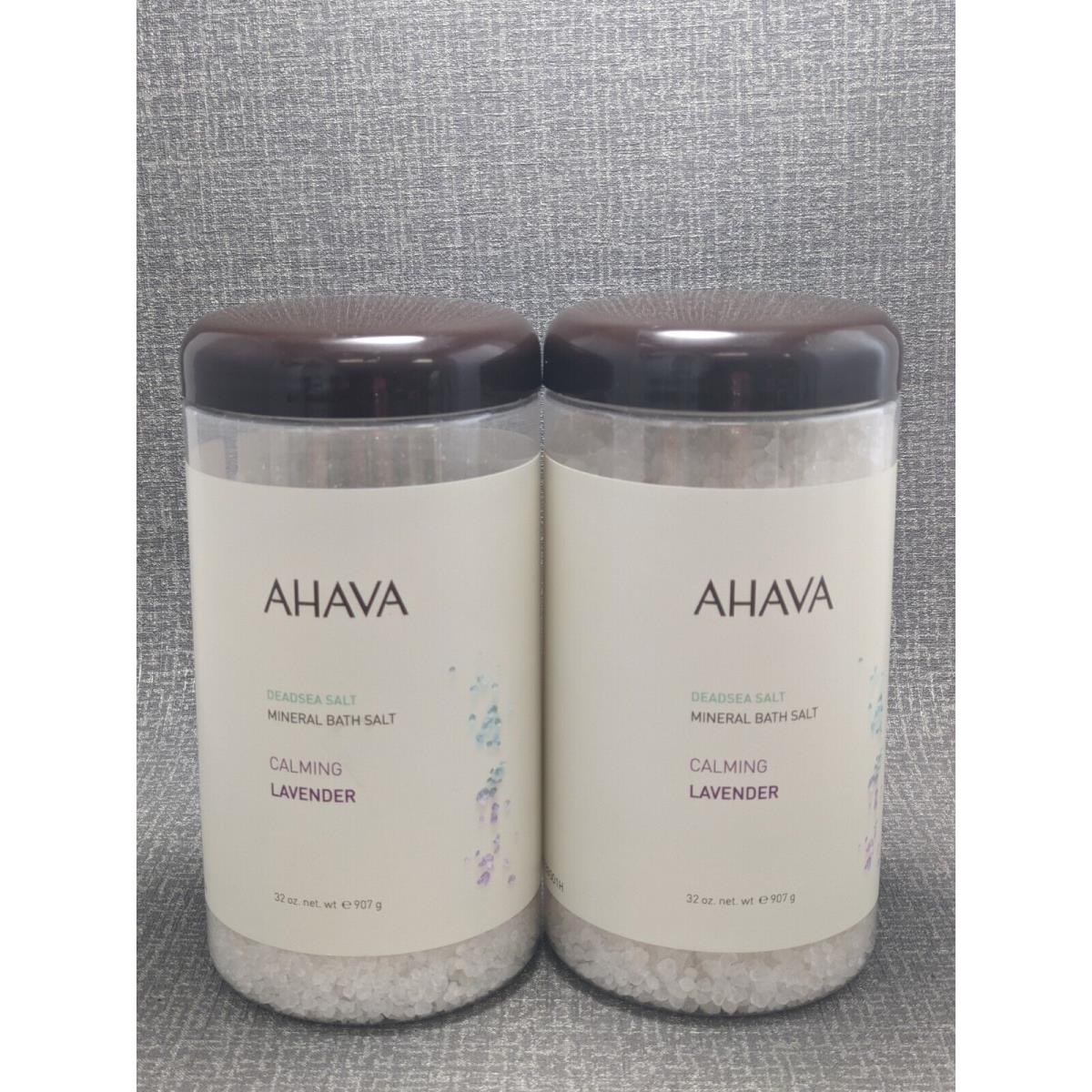 Lot of Two Ahava Dead Sea Salt Mineral Bath Salt Calming Lavender 32 oz Each