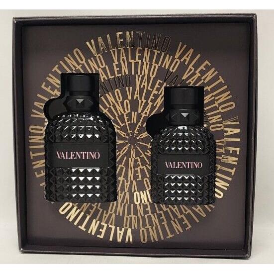 Valentino Uomo Born IN Roma 2 PC Gift Set 100ml 3.4.Oz Edt SP 50ml 1.7.Oz Edt SP