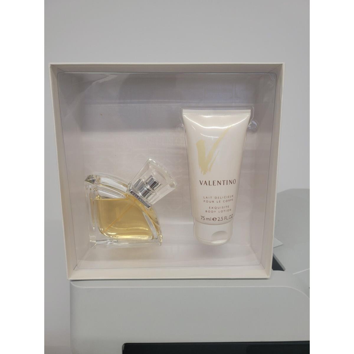 Valentino V Set Edp 1.7oz Body Lotion 2.5oz Descontinued Very Rere