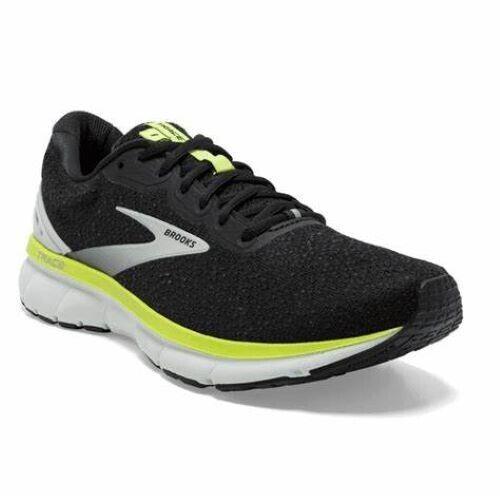 Brooks Trace Black Grey Nightlife Neon Yellow Sneakers Shoes Mens Sz 11.5 D