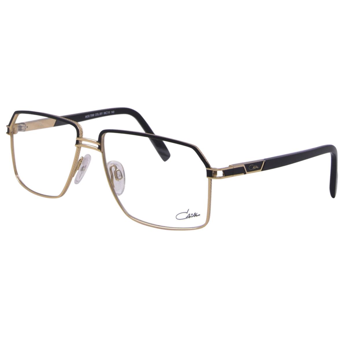 Cazal 7099 001 Titanium Eyeglasses Mens Black/gold Full Rim Rectangle Shape 59mm