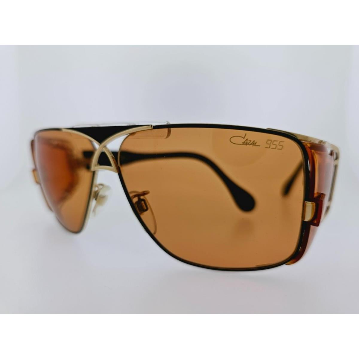 Cazal Sunglasses 955 012 63MM Black Gold Frame with Orange Lenses