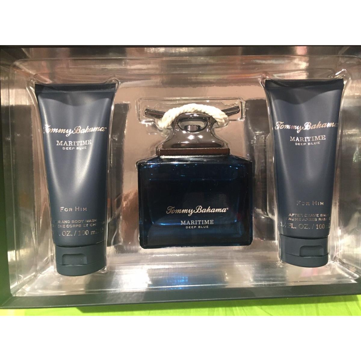 Tommy Bahama Maritime Deep Blue Edc 125 ml Spray 3 PC Gift Set Balm Body Wash