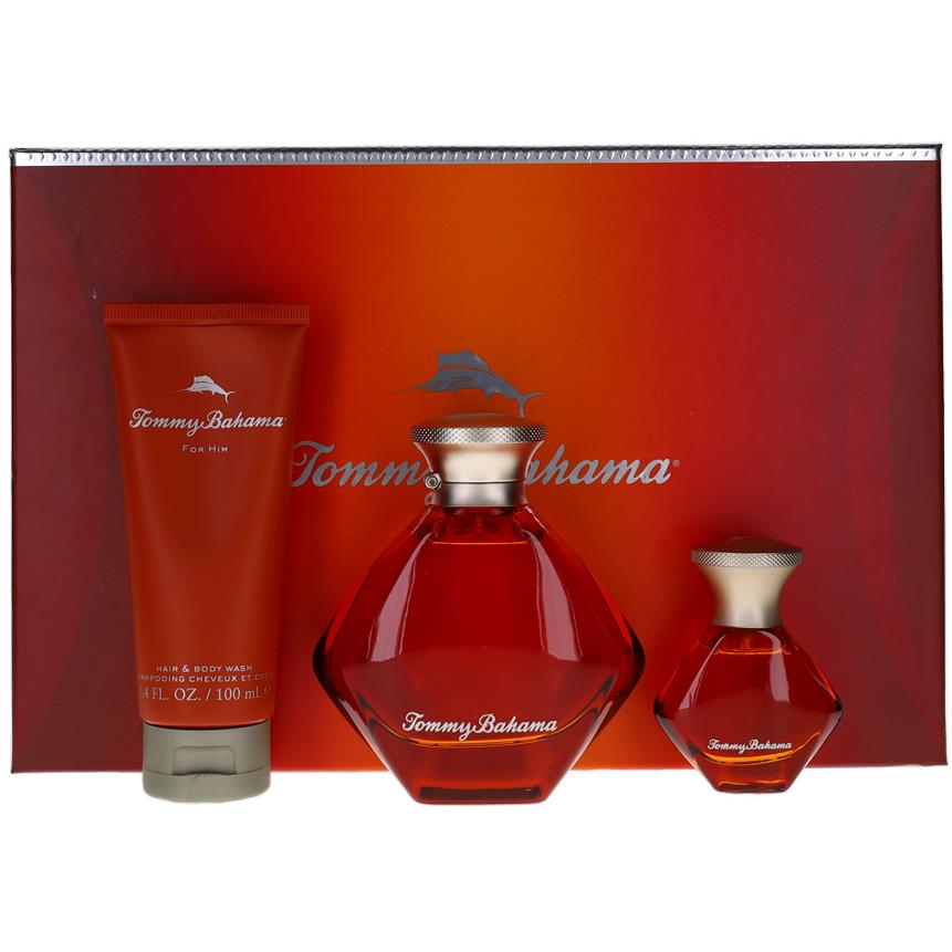 For Him By Tommy Bahama For Men Set: Edc+edc+hair Shampooing 3.4+0.5+3.4