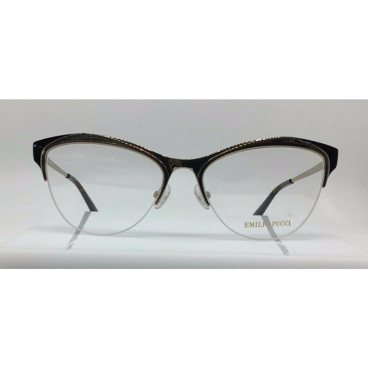 Emilio Pucci EP 5073 028 Shiny Gold Black Metal Semi Eyeglasses Frame 53-16-140