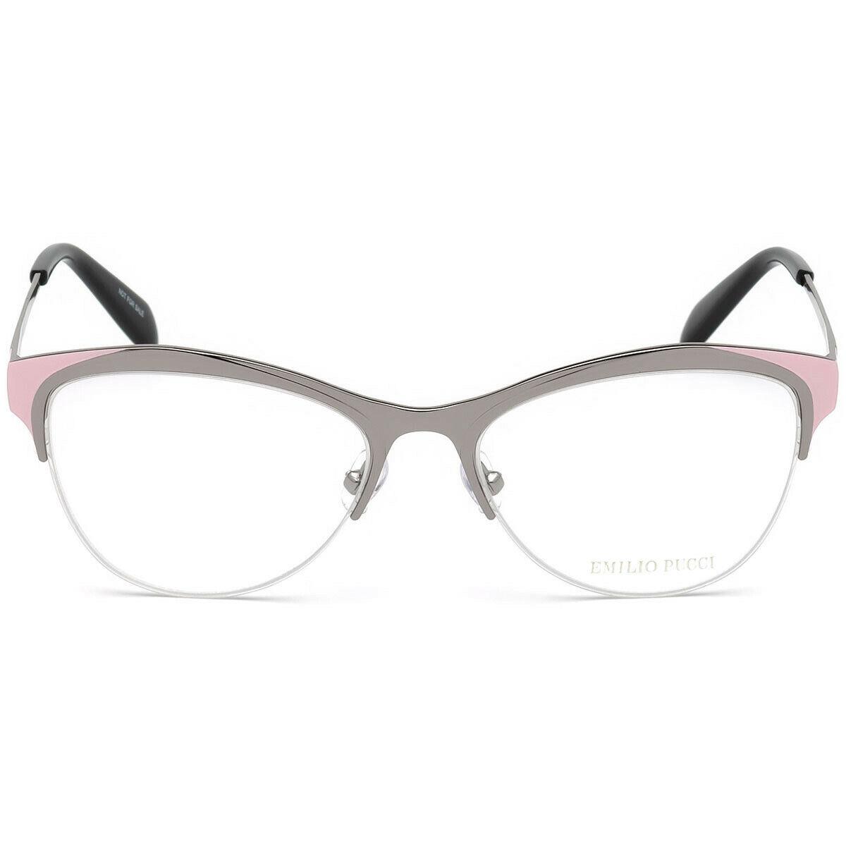 Emilio Pucci EP 5073 020 Shiny Silver Pink Metal Semi Eyeglasses Frame 53-16-140