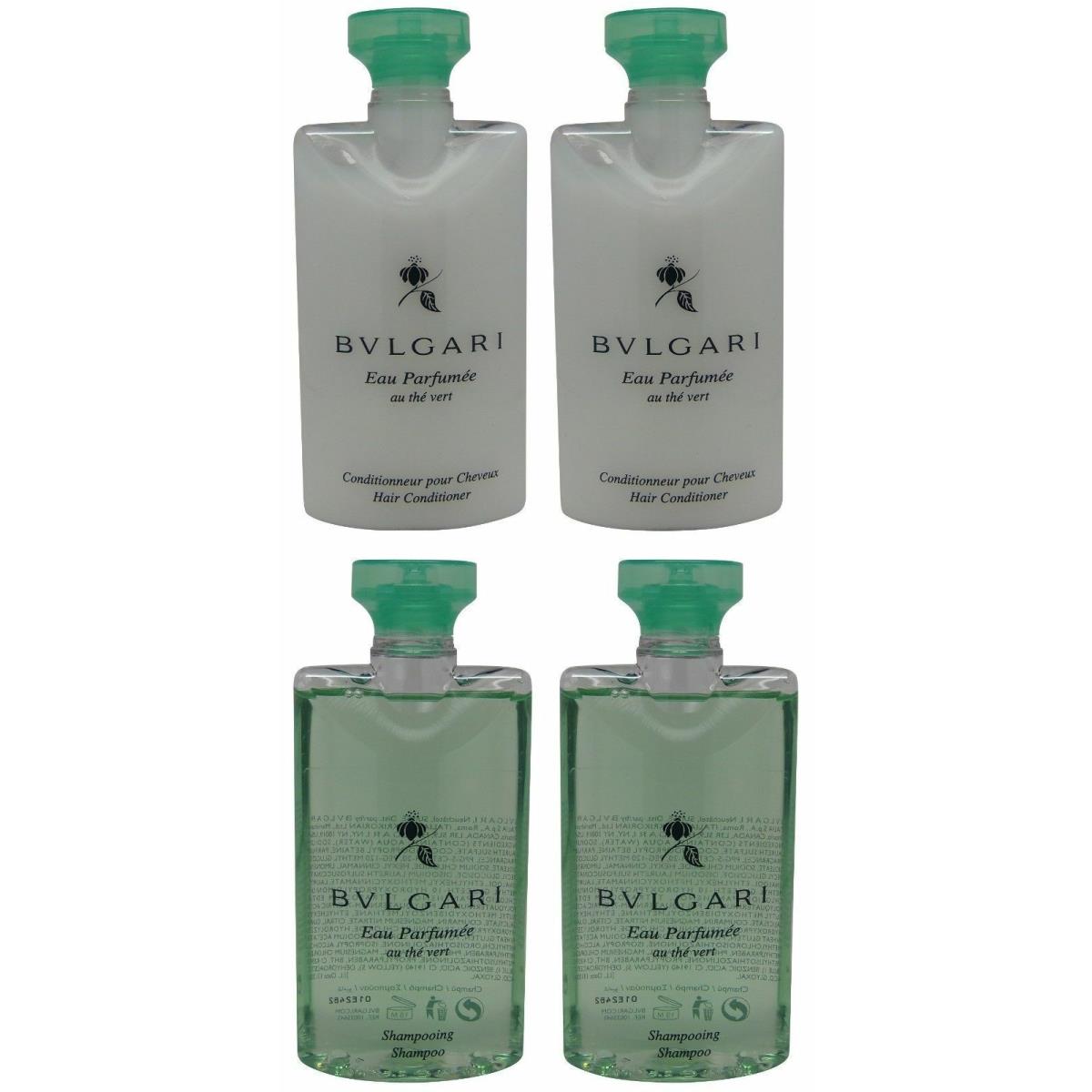 Bvlgari au The Vert Green Tea Shampoo Conditioner Lot of 4 2 of Each