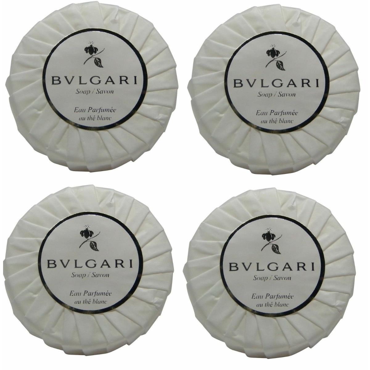 Bvlgari White Tea au The Blanc Lot of 4 Each 2.6oz Bars of Soap Total of 10.4oz