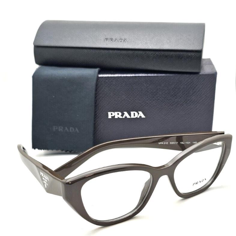 Prada Reading Glasses Vpr 21Z 15L-1O1 52-17 130 Green Cat Eye Frames Readers