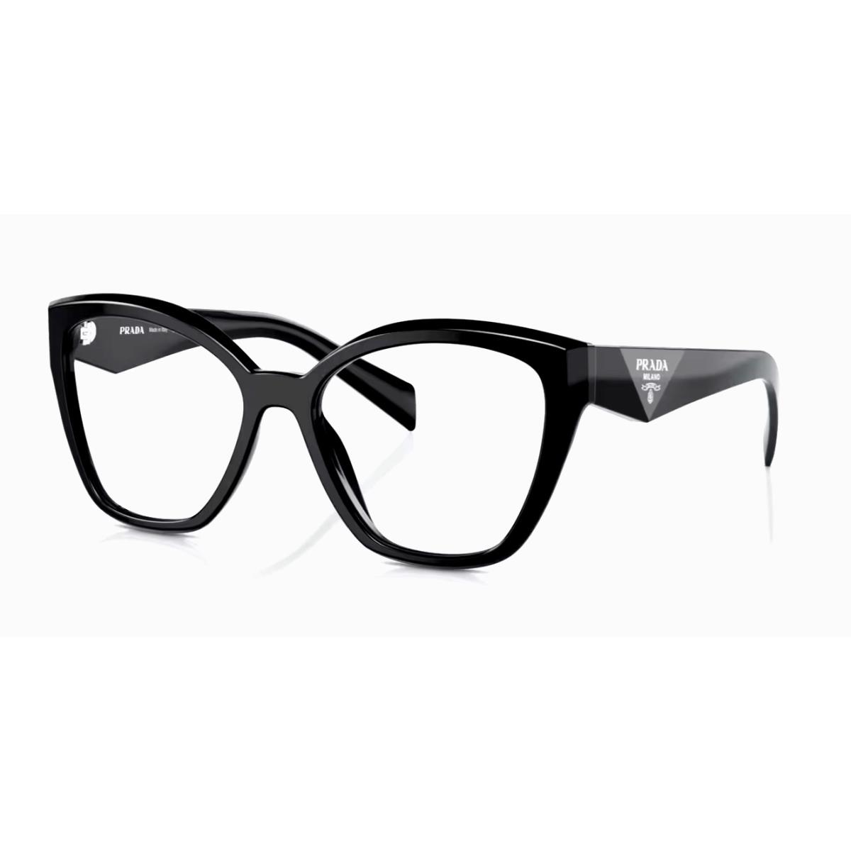 Prada Reading Glasses Vpr 20Z 16K-1O1 54-17 145 Black Cat Eye Frames Readers - Frame: Black, Lens: Clear