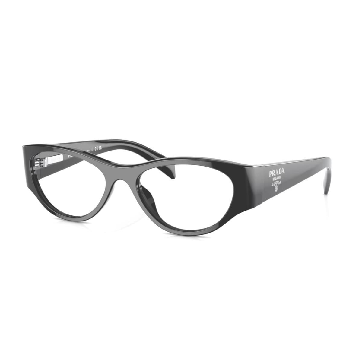 Prada Reading Glasses Vpr 06Z 1AB-1O1 52-17 130 Black Cat Eye Frames Readers - Frame: Black, Lens: Clear