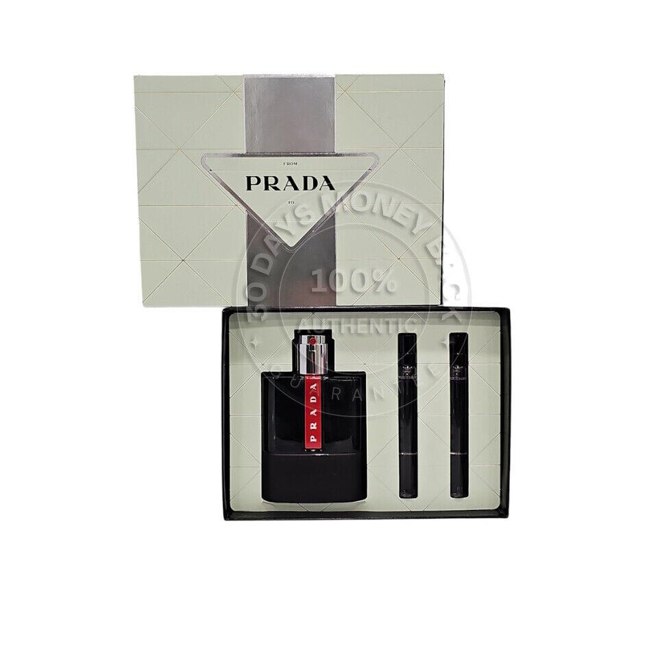 Prada Luna Rossa Carbon Gift Set 3 Pc For Men