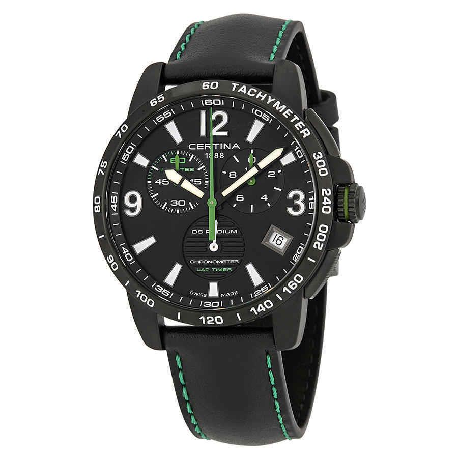 Certina DS Podium Chronograph Chronometer Watch C034.453.36.057.02 - Dial: Black, Band: Black, Bezel: Black PVD