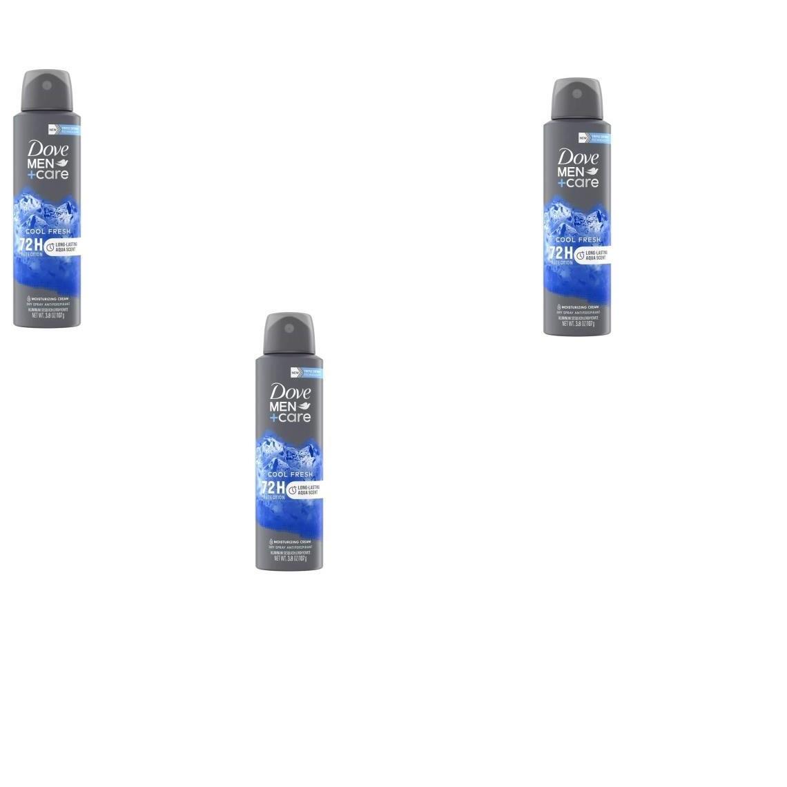 BL Dove Deodorant 3.8oz Each Mens Dry Spray Cool Fresh Three Pack