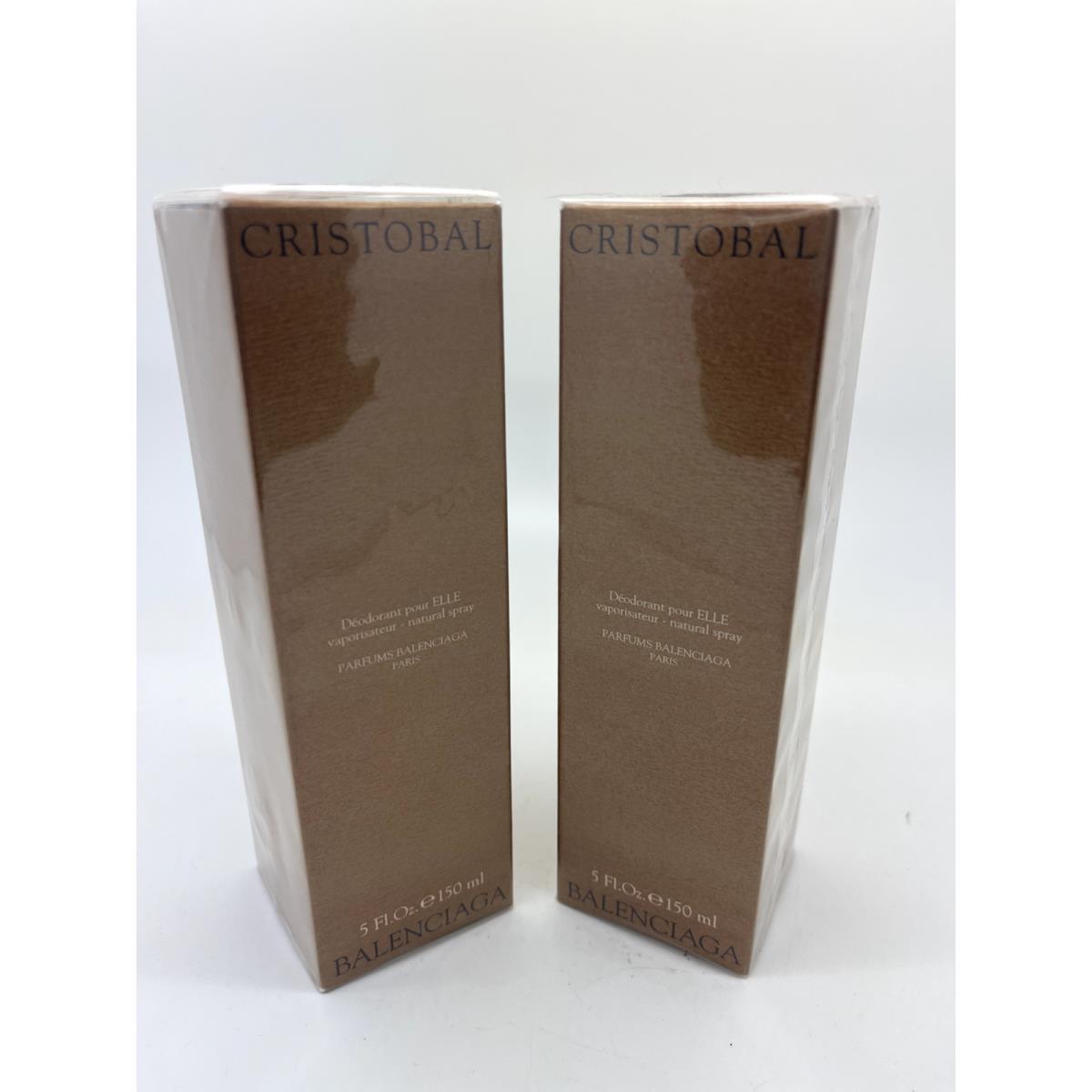 Lot OF 2 Cristobal BY Balenciaga 5OZ Deodorant Pour Elle