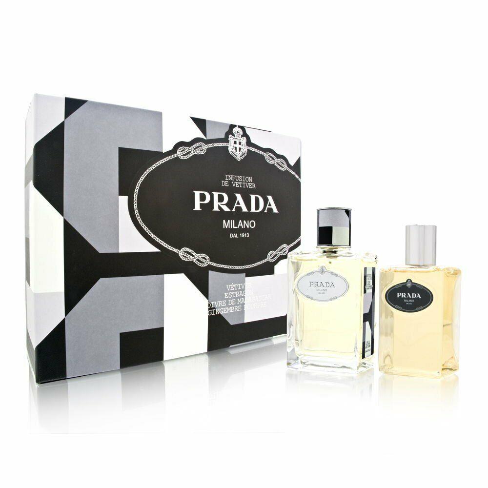 Prada Infusion De Vetiver Set Eau de Toilette Spray and Shower Gel For Men