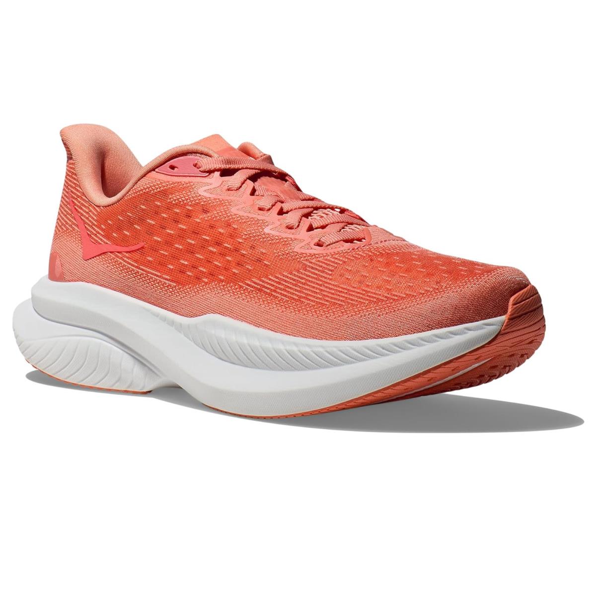 Woman`s Sneakers Athletic Shoes Hoka Mach 6 LA Guava/White