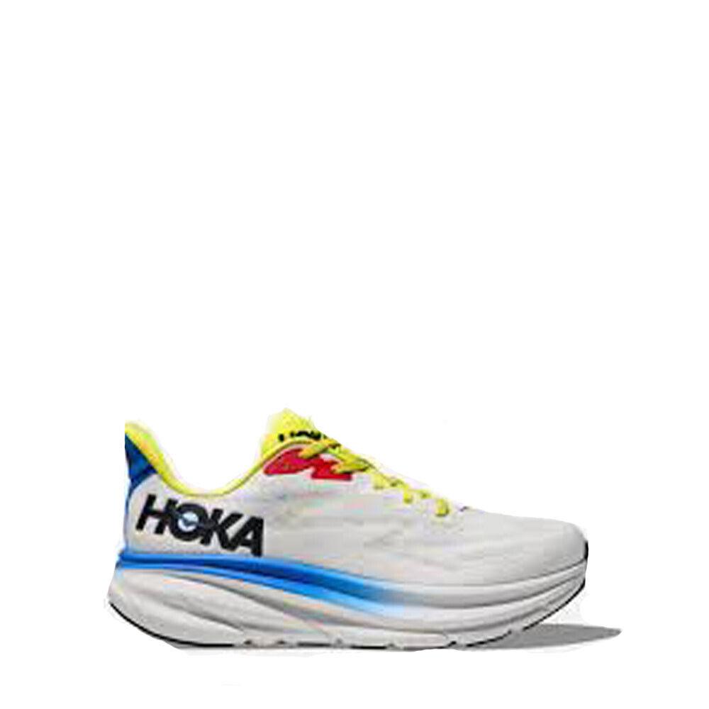 Hoka Men`s Clifton 9 in Blanc De Blanc/virtual Blue - White