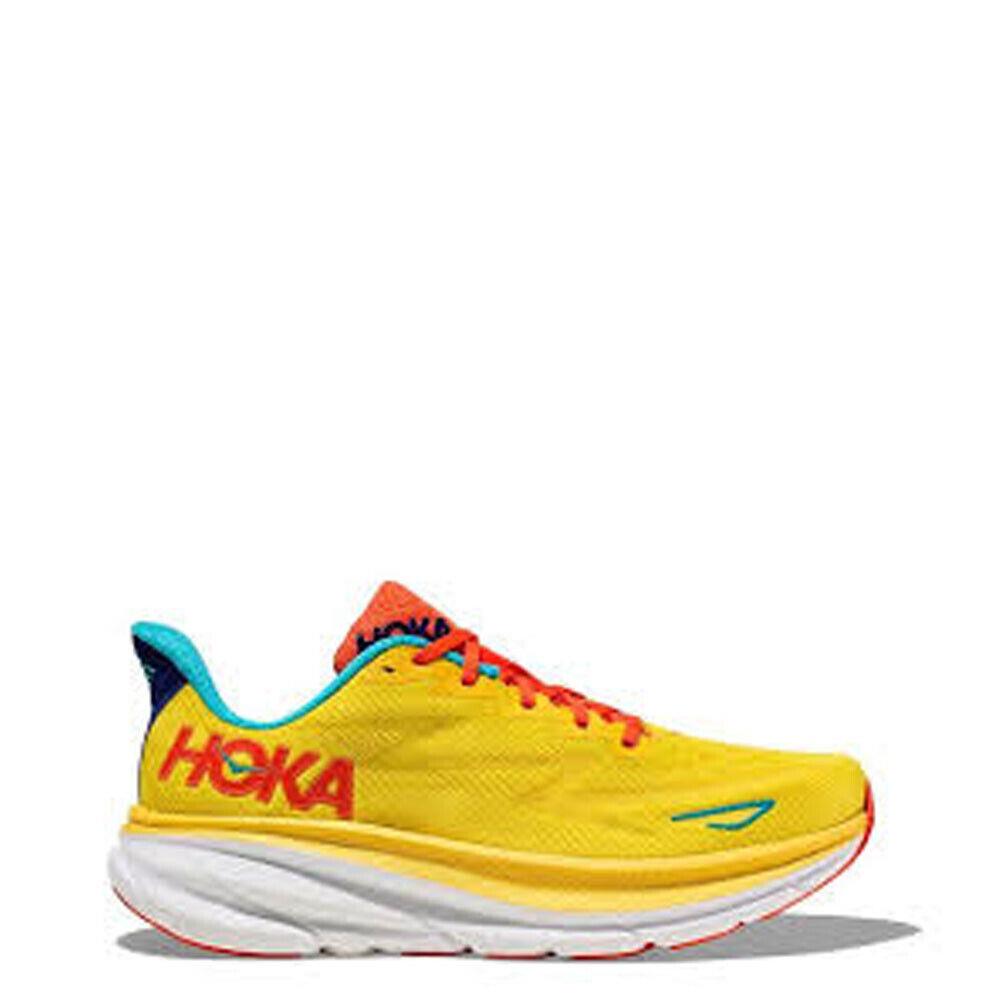 Hoka Men`s 1127895-PFMZ Clifton 9 in Passion Fruit /maize - Yellow