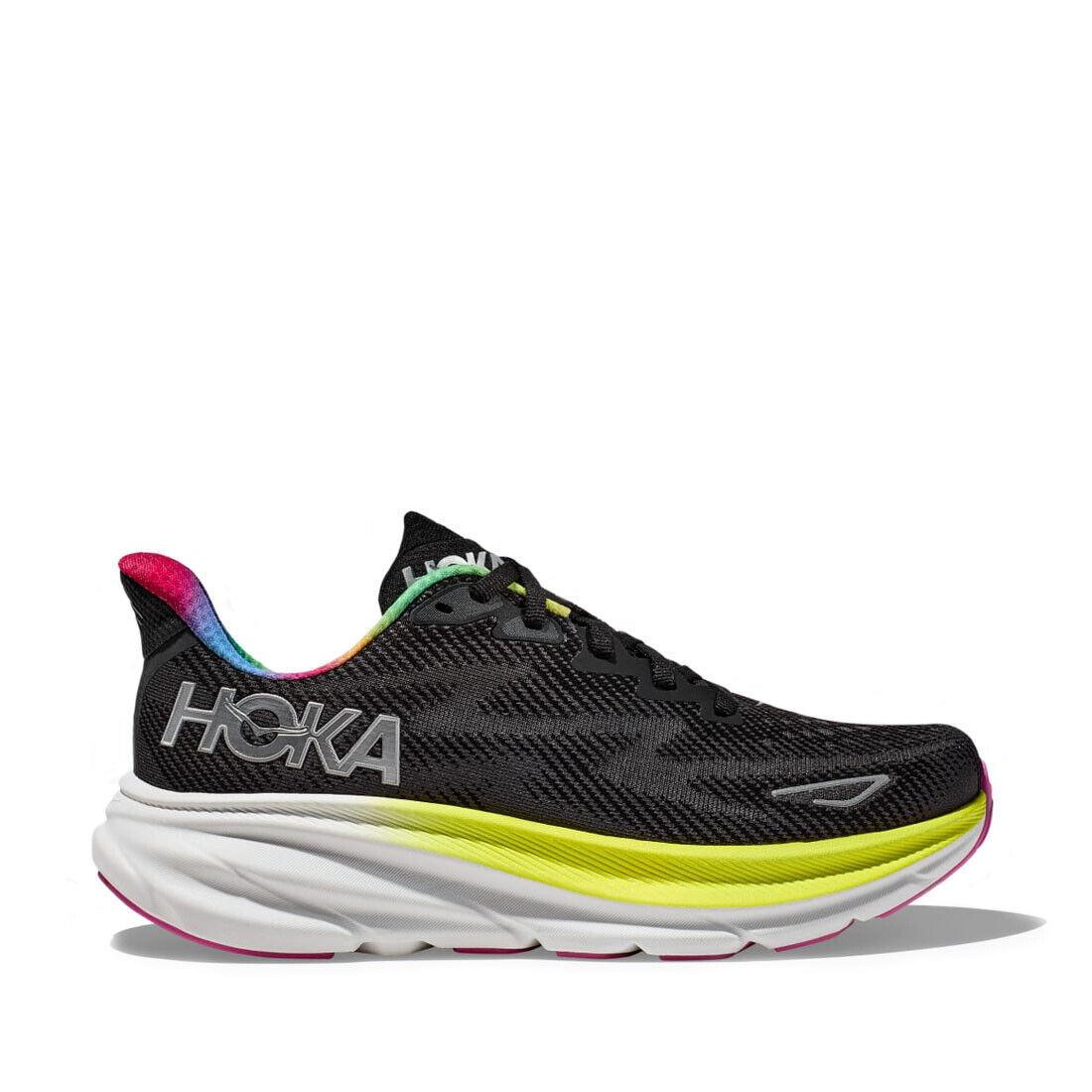 Hoka 1127896-BAAB Clifton 9Black/All Aboard Women Shoe Medium - Black