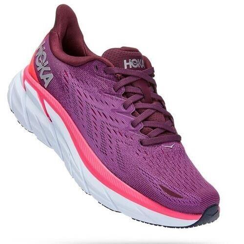 Hoka One One Clifton 8 Women`s Size 7.5 Grape Wine Beautyberry 1119394 Gwby