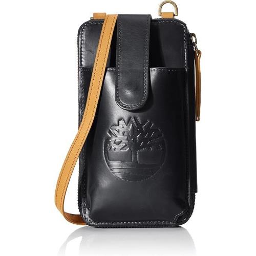 Timberland Women`s Leather Pebble North South Crossbody Wallet Bag Blk