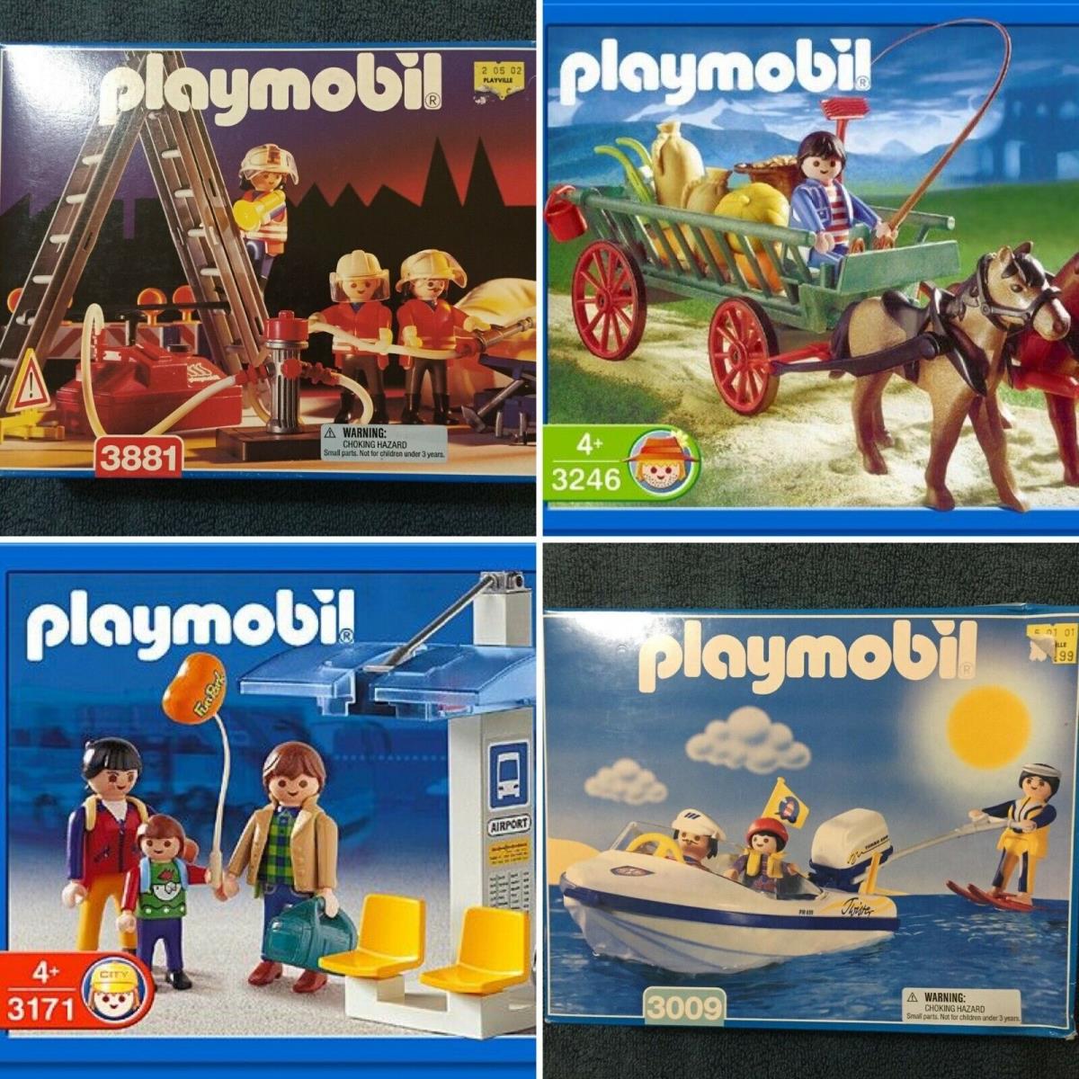 Playmobil 3009 3881 3171 3246 Bus Stop Fire Rescue Ski Boat