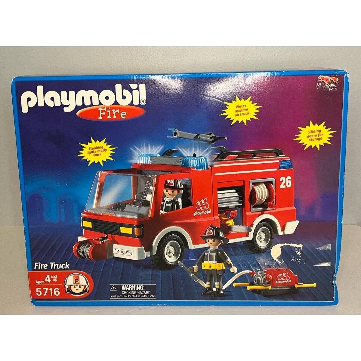 Playmobil Fire Truck Vehicle Playset Firefighter Flashing Light 5716