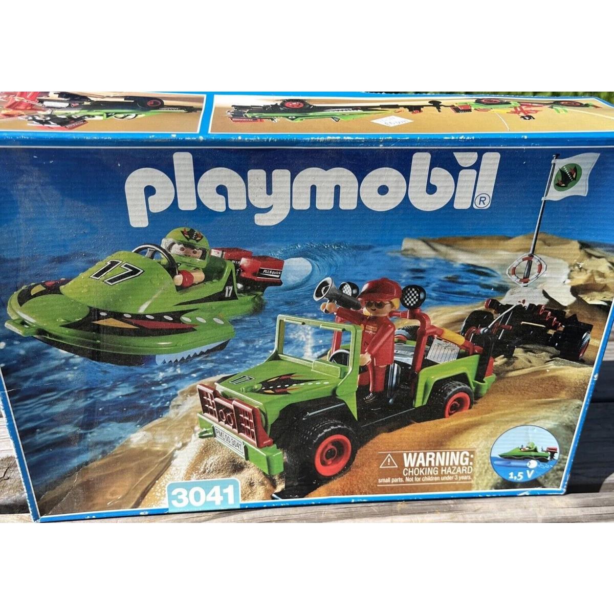 Nos Playmobil 3041 Jeep with Speedboat Euc Vtg 2001