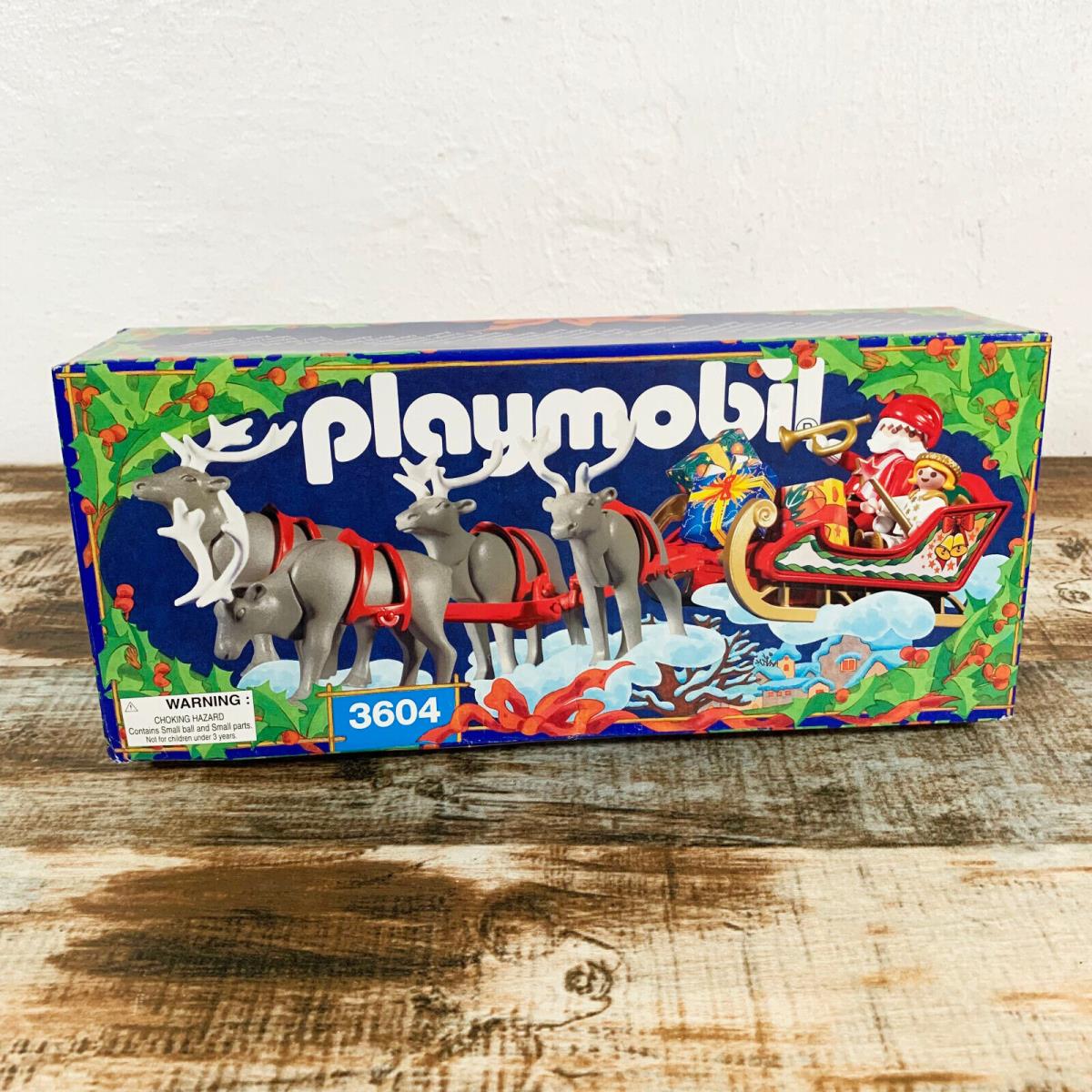 Playmobil 3604 Christmas Santa Sleigh w/ Reindeer Angel Toys