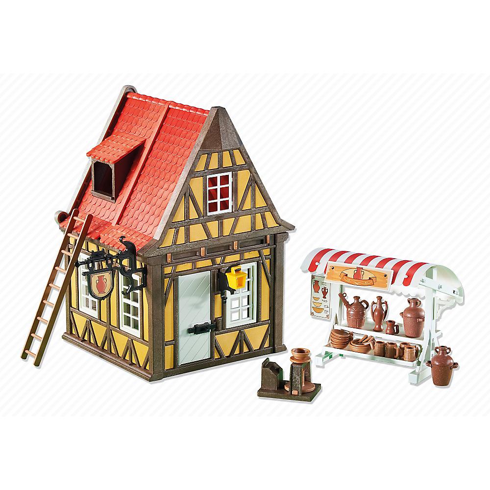 Playmobil 6524 Medieval Pottery Shop Timber-frame House Add-on