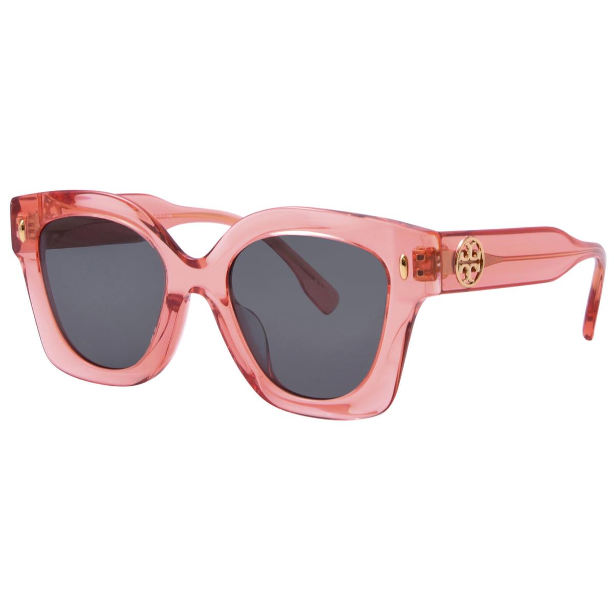 Tory Burch TY7201U 199087 Sunglasses Women`s Transparent Orange/dark Grey 49mm