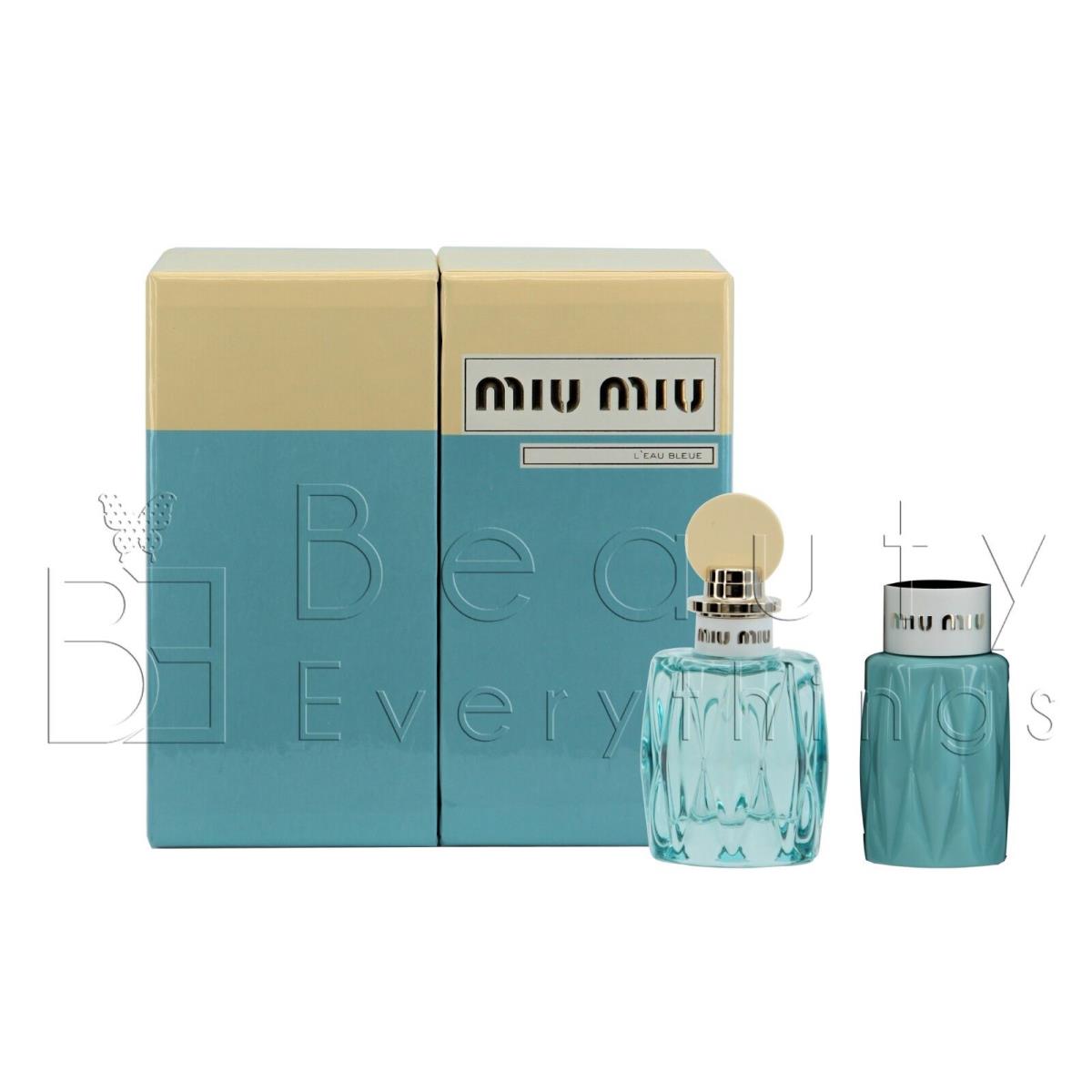 L`eau Bleue 2PC Gift Set by Miu Miu 3.4oz Edp +3.4oz B/l For Women