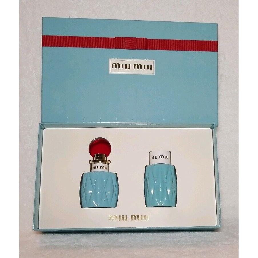 Miu Miu Edp 2 Piece Spray + Body Lotion Women`s Gift Set Free