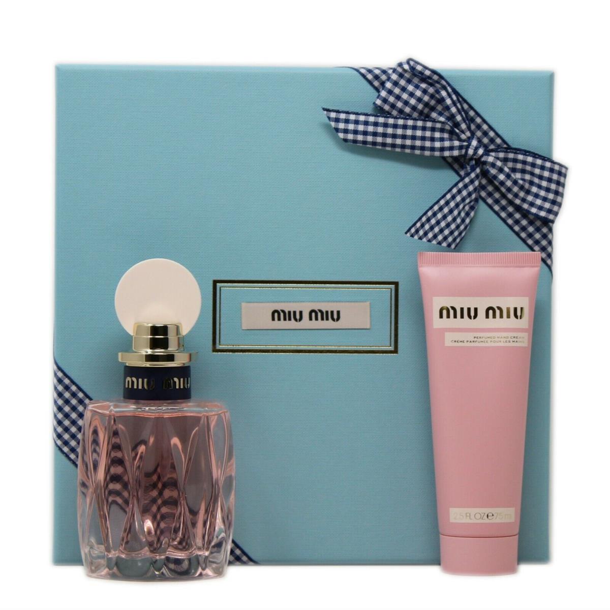 Miu Miu L`eau Rose 2 Piece Gift Set For Women Eau DE Toilette Spray 100ML