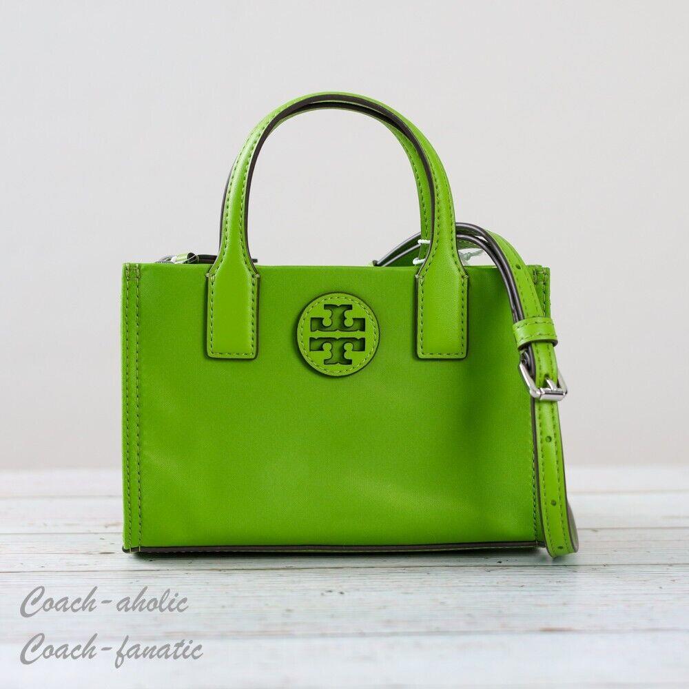 Tory Burch Ella Nylon Mini Tote Crossbody Bag Purse in Wheat Grass