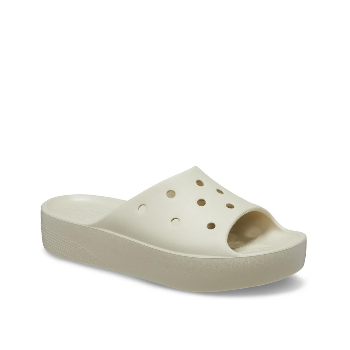 Woman`s Sandals Crocs Classic Platform Slide Sandal Bone