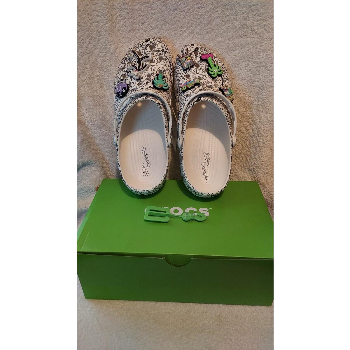 Crocs Steven Harrington Classic Clogs 208145-103 White / Black Size M12