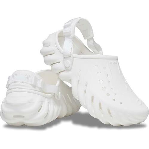 Crocs Echo Clog White Shoe Size Men`s 6 Women`s 8 Slide On Comfort Casual