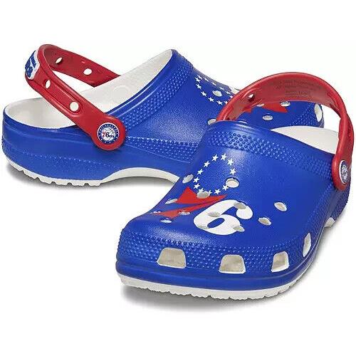 Crocs Nba Philadelphia 76ers Classic Clogs Men`s Size 10 W12