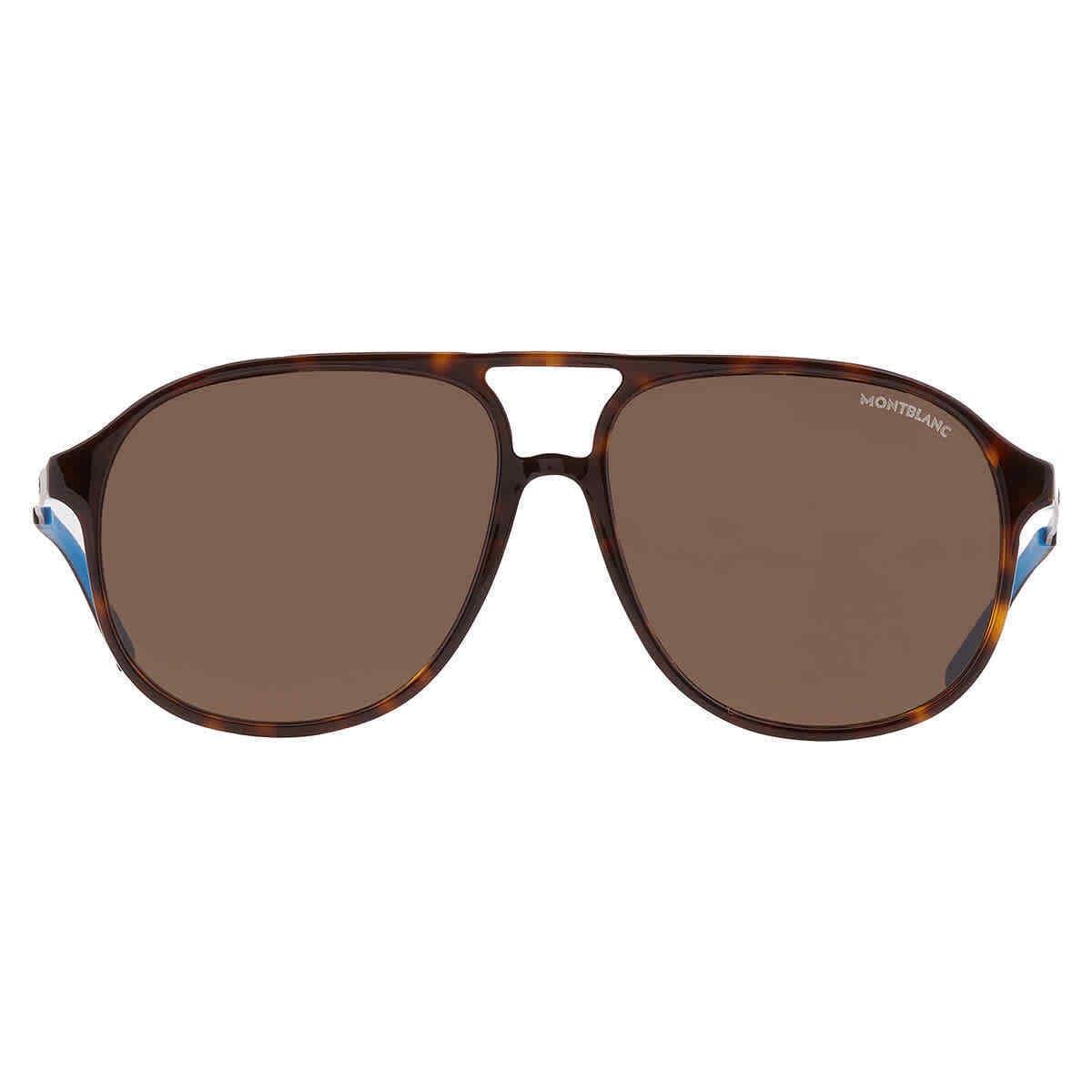 Montblanc Brown Pilot Men`s Sunglasses MB0118S-002 59 MB0118S-002 59