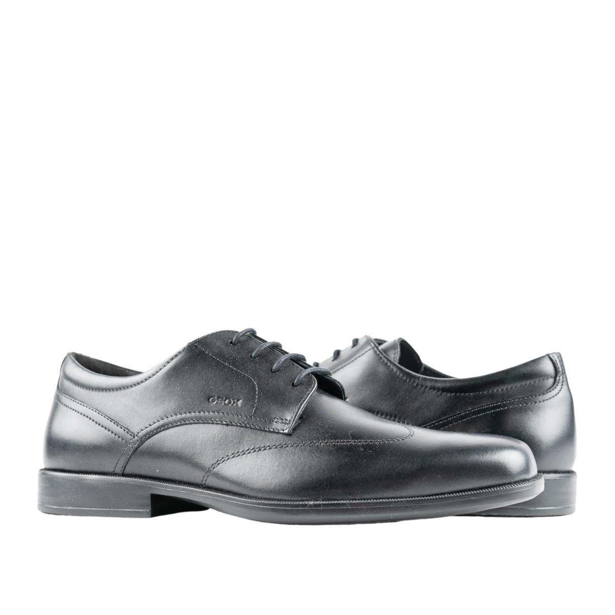 Geox Calgary Wingtip Black Leather Men`s Dress Shoes U926SC-00043-C9999