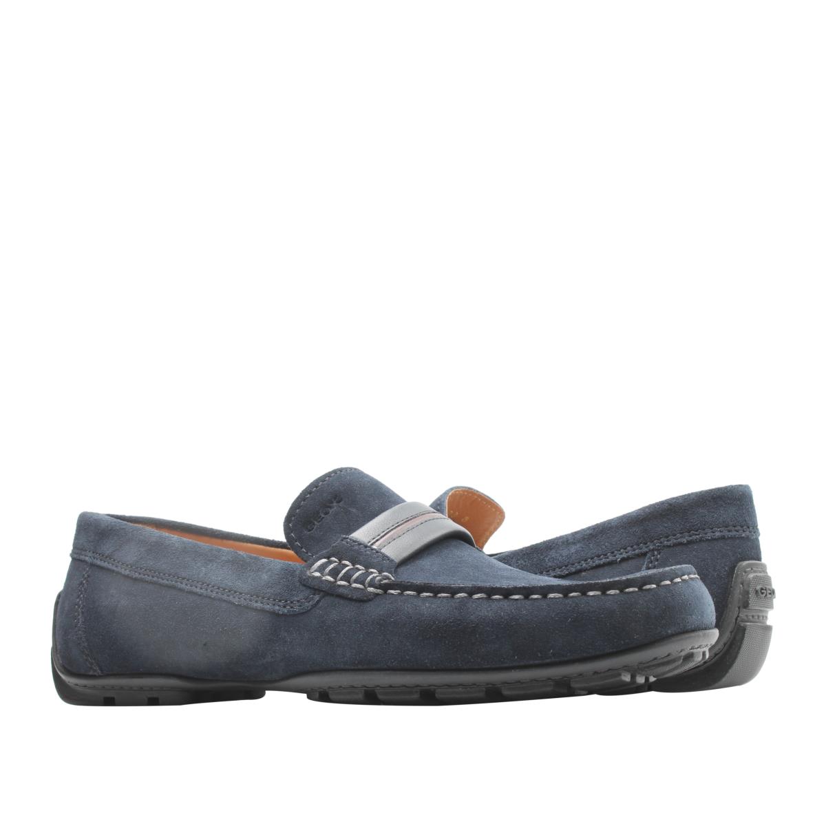 Geox Moner Mocassin Loafer Navy Suede Men`s Shoes U0244A-00022-C4002 Navy Suede