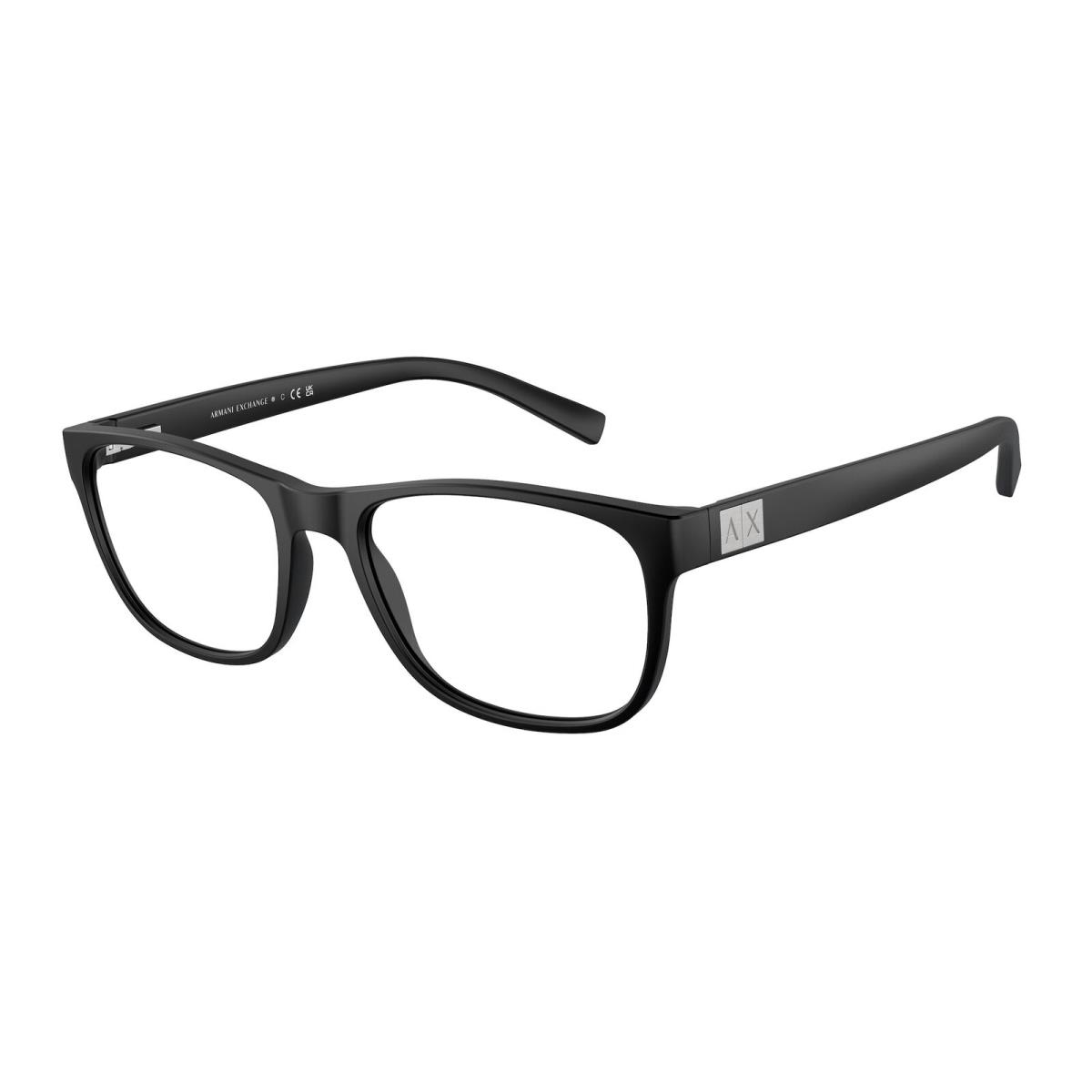 Armani Exchange AX3034 8078 Matte Black Demo Lens 54 mm Men`s Eyeglasses