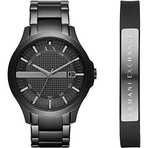 Armani Exchange Men`s Stainless Steel Watch Bracelet Gift Set Model: AX7101