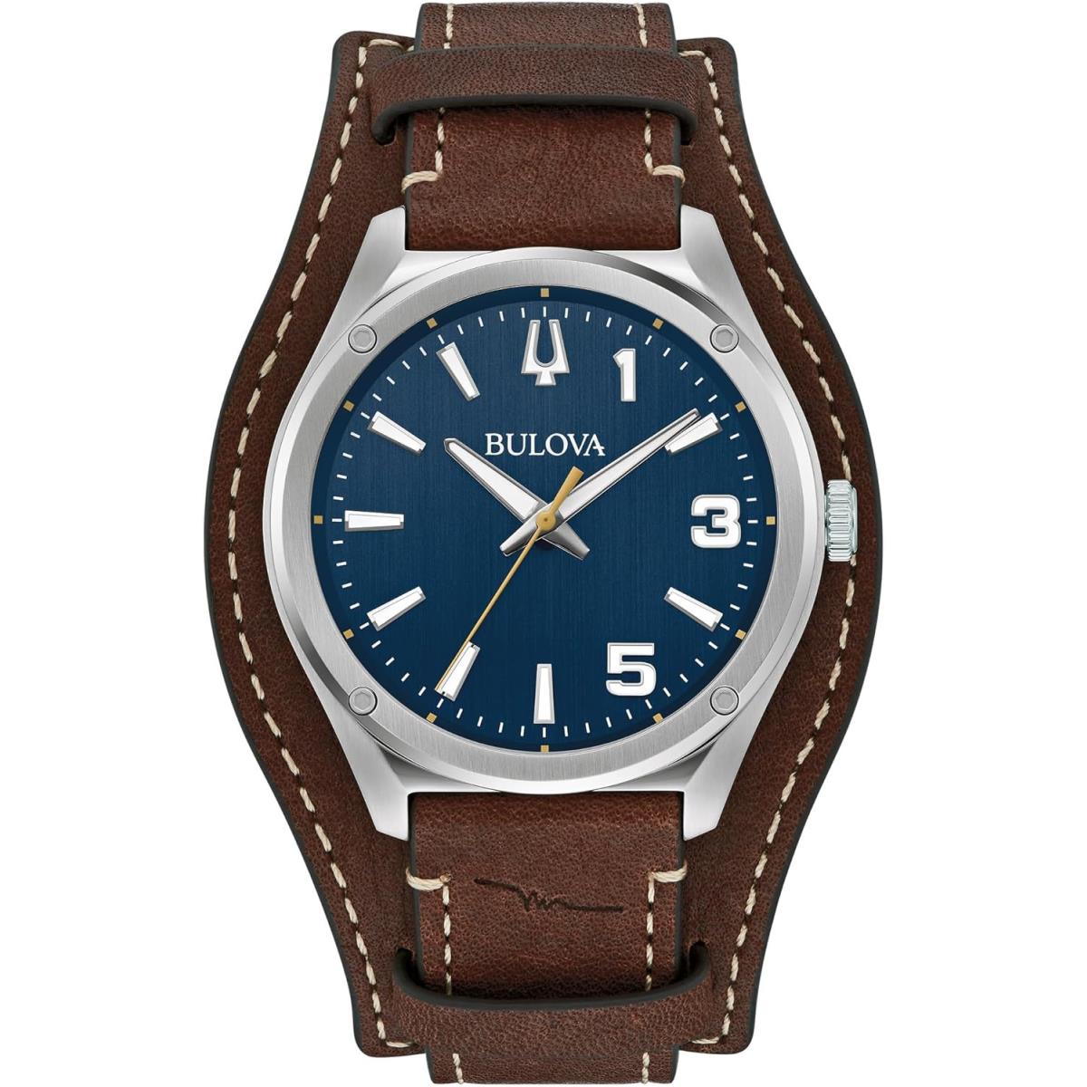 Bulova Marc Anthony Sport Quartz Watch Stainless Steel Blue And Brown