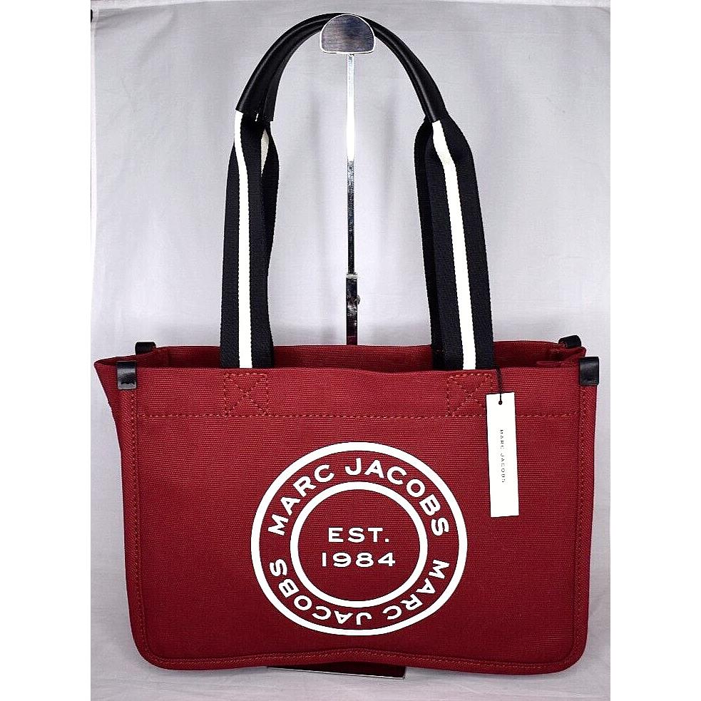 Marc Jacobs Savvy Red Canvas Shoulder Tote Bag Purse