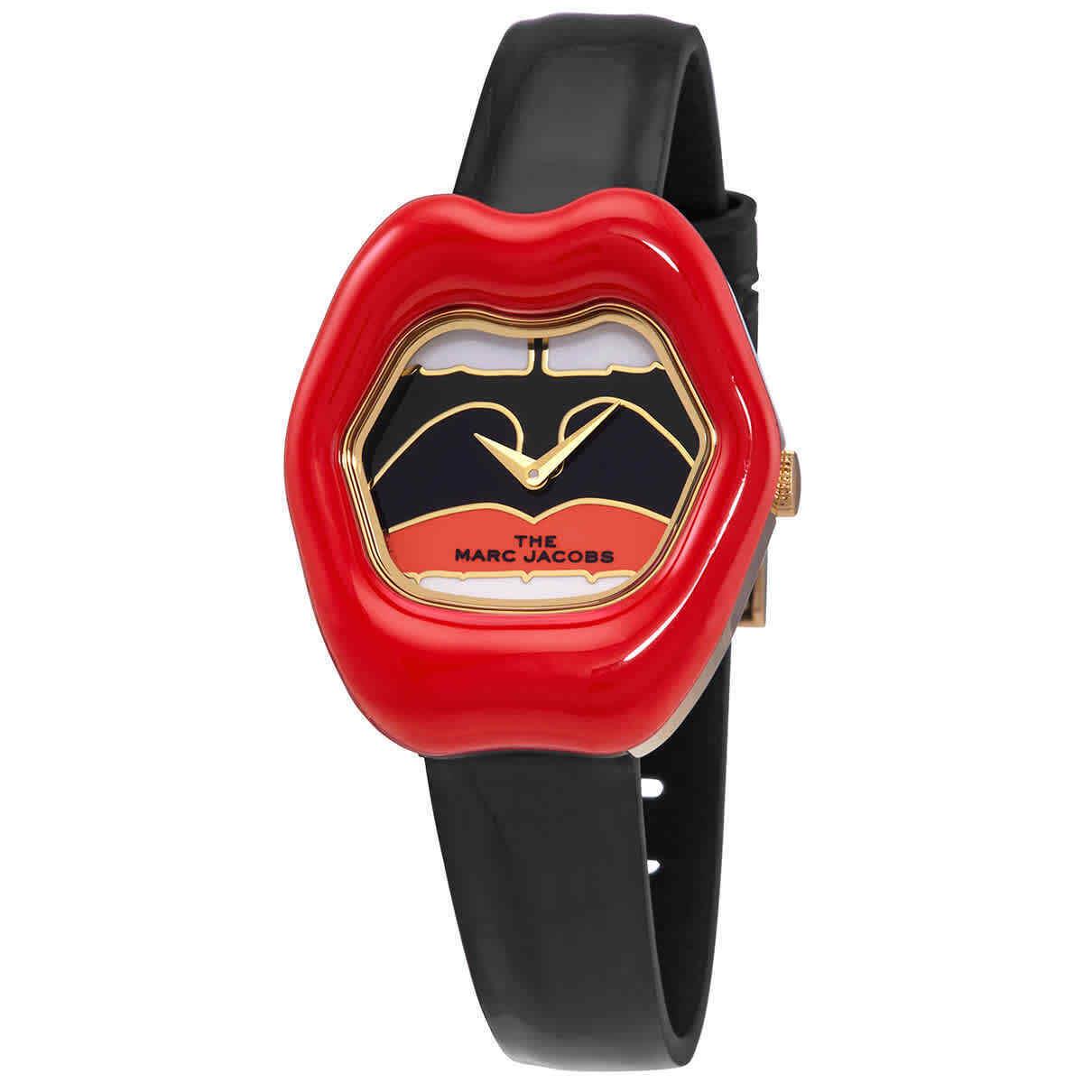 Marc Jacobs The Lip Quartz Black Dial Ladies Watch MJ0120190889