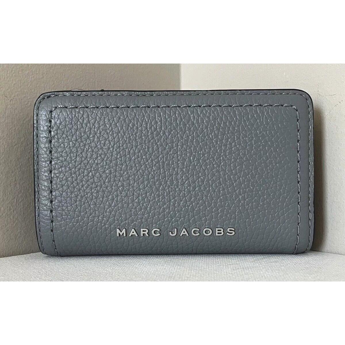 Marc Jacobs Medium Compact Bifold Leather Wallet Grey / Black Multi